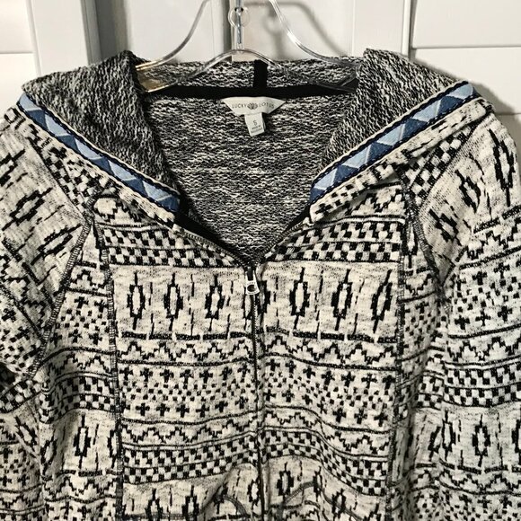 Lucky Lotus black/white pattern hooded jacket, S - Picture 3 of 7